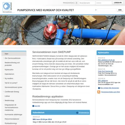 www.servicesektionen.se startsida 2014
