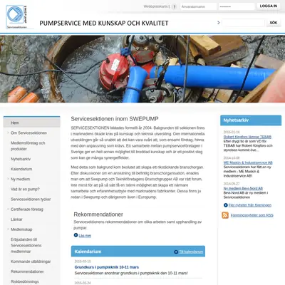 www.servicesektionen.se startsida 2015