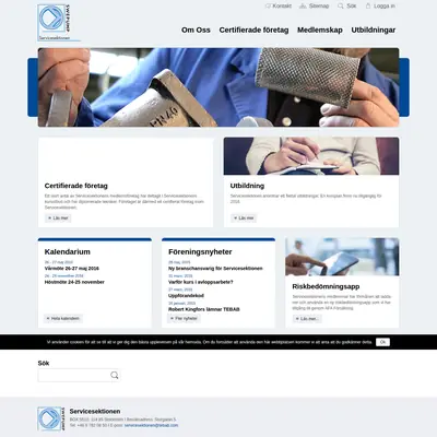 www.servicesektionen.se startsida 2016