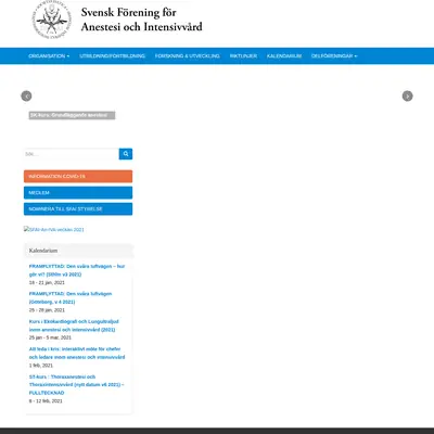 SFAI-tidningen startsida 2021