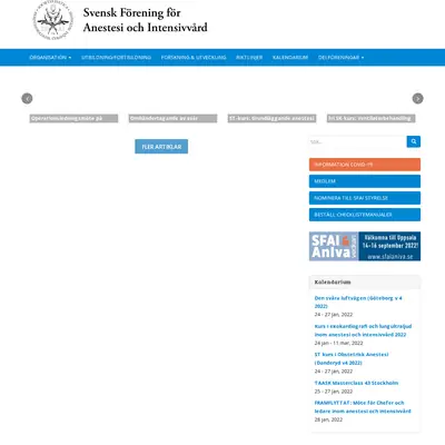 SFAI-tidningen startsida 2022