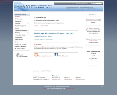 AllmänMedicin (Tidskrift för Svensk förening för allmänmedicin) startsida 2011