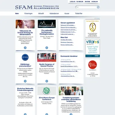 AllmänMedicin (Tidskrift för Svensk förening för allmänmedicin) startsida 2015