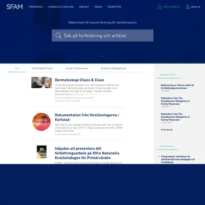 AllmänMedicin (Tidskrift för Svensk förening för allmänmedicin) startsida 2017