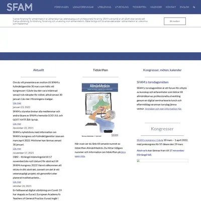 AllmänMedicin (Tidskrift för Svensk förening för allmänmedicin) startsida 2022