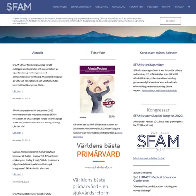 AllmänMedicin (Tidskrift för Svensk förening för allmänmedicin) startsida 2023