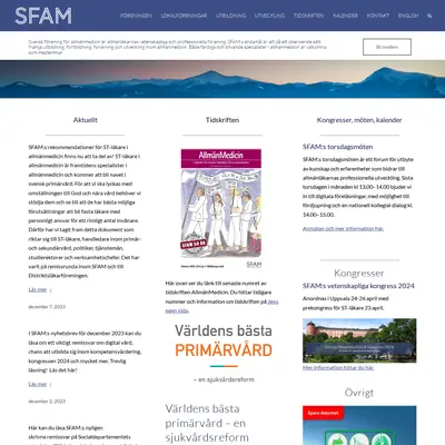 AllmänMedicin (Tidskrift för Svensk förening för allmänmedicin) startsida 2024