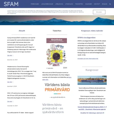 AllmänMedicin (Tidskrift för Svensk förening för allmänmedicin) startsida 2025