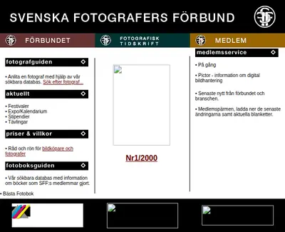 Fotografisk Tidskrift startsida 2000