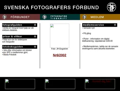 Fotografisk Tidskrift startsida 2003