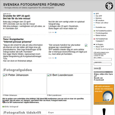 Fotografisk Tidskrift startsida 2005