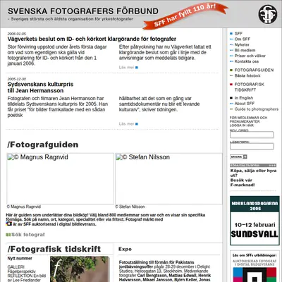 Fotografisk Tidskrift startsida 2006