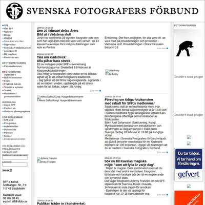 Fotografisk Tidskrift startsida 2009