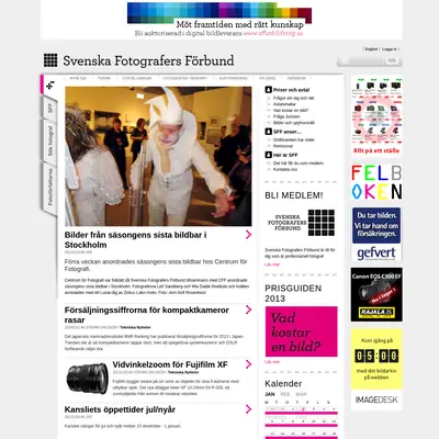 Fotografisk Tidskrift startsida 2014