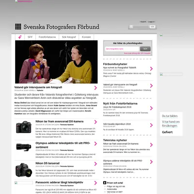 Fotografisk Tidskrift startsida 2016
