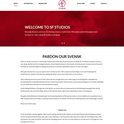 sfstudios.se startsida 2016