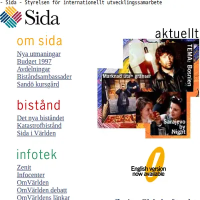 SiDa:n startsida 1997
