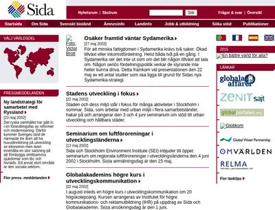 SiDa:n startsida 2002