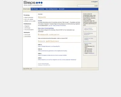 Sieps startsida 2007
