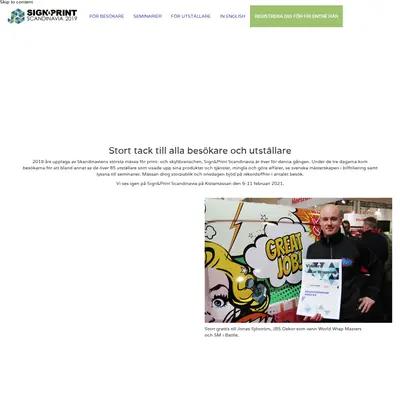 Sign&Print startsida 2020