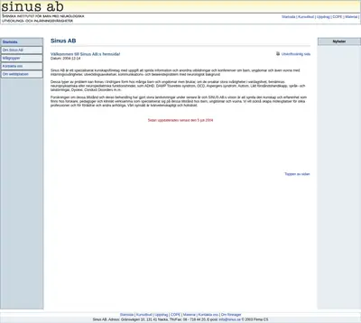 SINUS startsida 2005