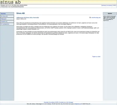 SINUS startsida 2006