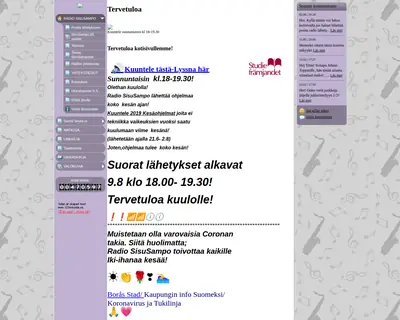 Radio sisusampo startsida 2020
