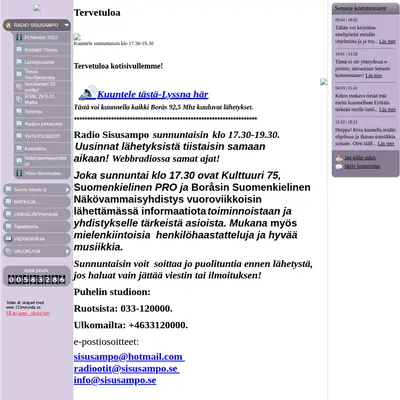 Radio sisusampo startsida 2022