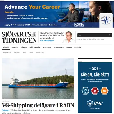 www.sjofartstidningen.se startsida 2023