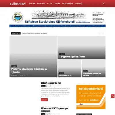 Sjömannen, www.sjomannen.se startsida 2019