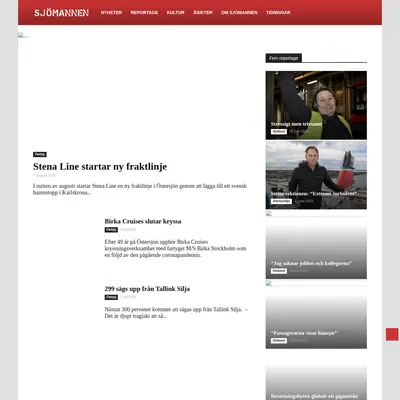 Sjömannen, www.sjomannen.se startsida 2020