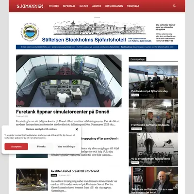 Sjömannen, www.sjomannen.se startsida 2023