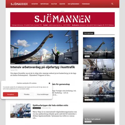 Sjömannen, www.sjomannen.se startsida 2025