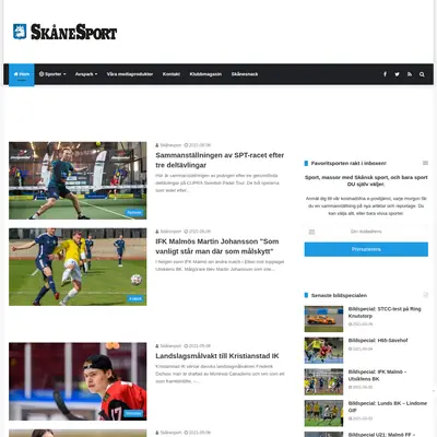 www.skanesport.se startsida 2021