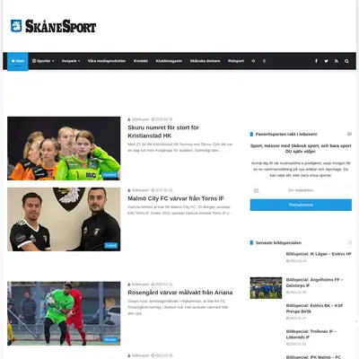 www.skanesport.se startsida 2022