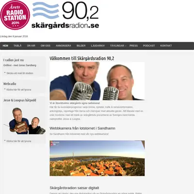 Skärgårdsradion 90,2 startsida 2016