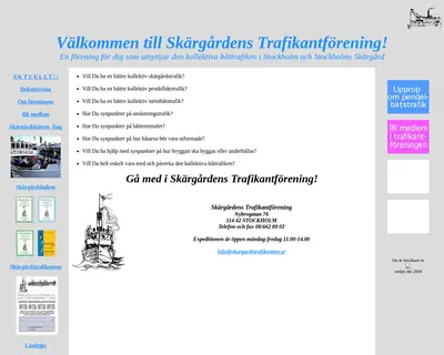 SKÄRGÅRDSTRAFIKANTEN startsida 2009