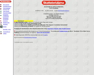 skattebetalarna.se startsida 1998