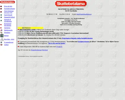 skattebetalarna.se startsida 1999