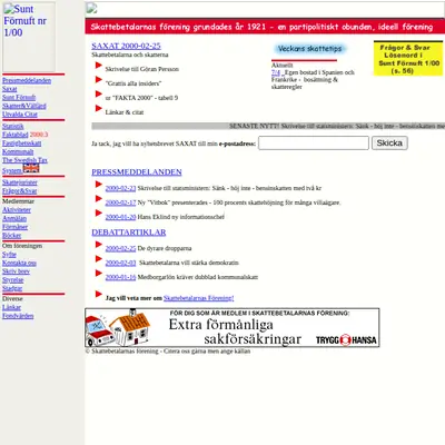 skattebetalarna.se startsida 2000