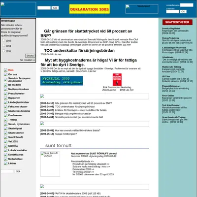 skattebetalarna.se startsida 2003