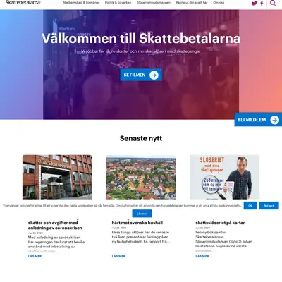 skattebetalarna.se startsida 2020