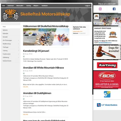 Klutmarksbanan Skellefteå Motorsällskap startsida 2026