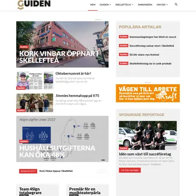 Skellefteå Guiden startsida 2023