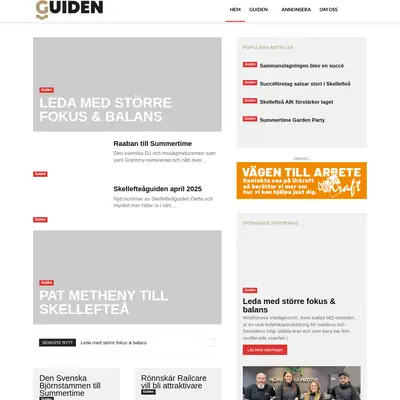 Skellefteå Guiden startsida 2025