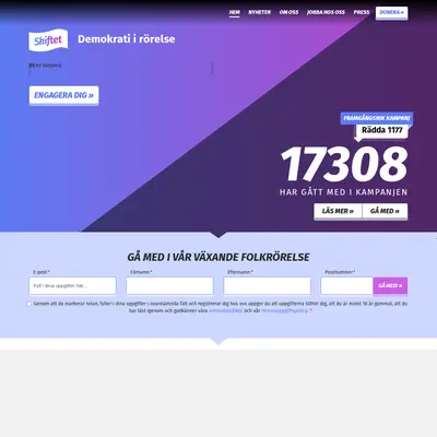 skiftet.org startsida 2021
