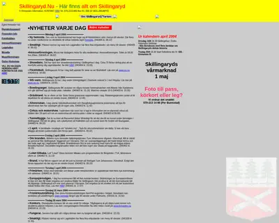 Skillingaryd.Nu startsida 2004