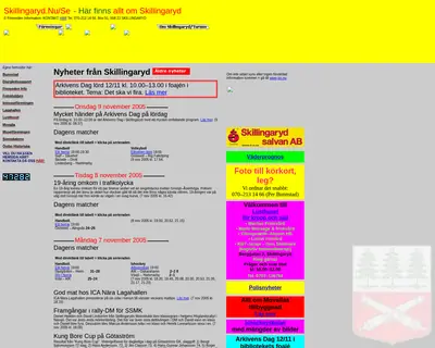 Skillingaryd.Nu startsida 2006