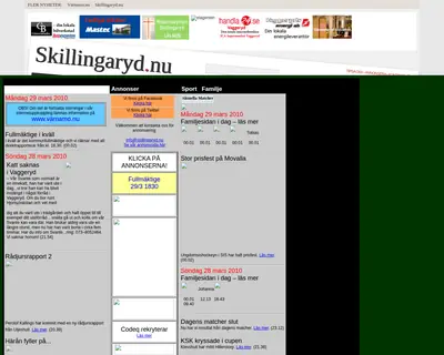 Skillingaryd.Nu startsida 2010