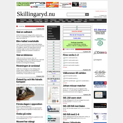 Skillingaryd.Nu startsida 2011
